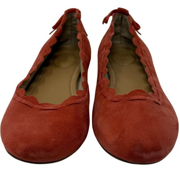Jack Rogers Lucie Scalloped Ballet Flats Women’s 9 Dusty Rose Suede - Picture 3 of 9
